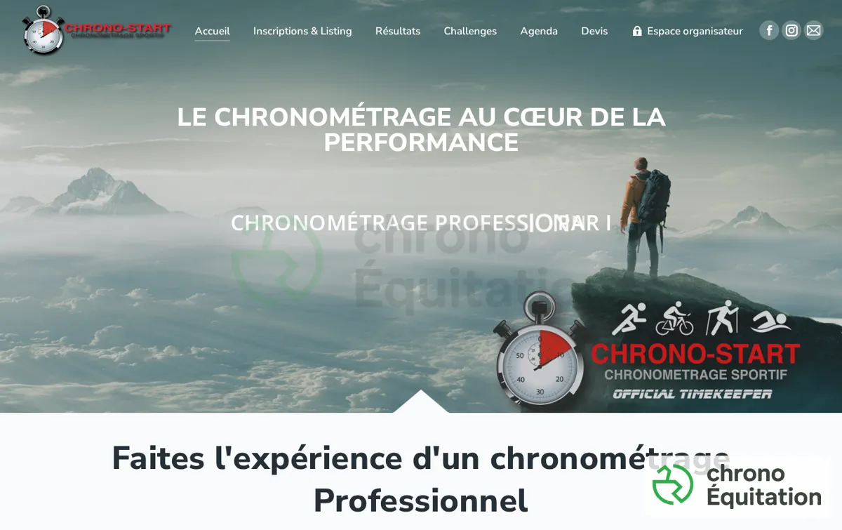 Capture : Chrono-Start - inscription et chronométrage d'évènements sportifs