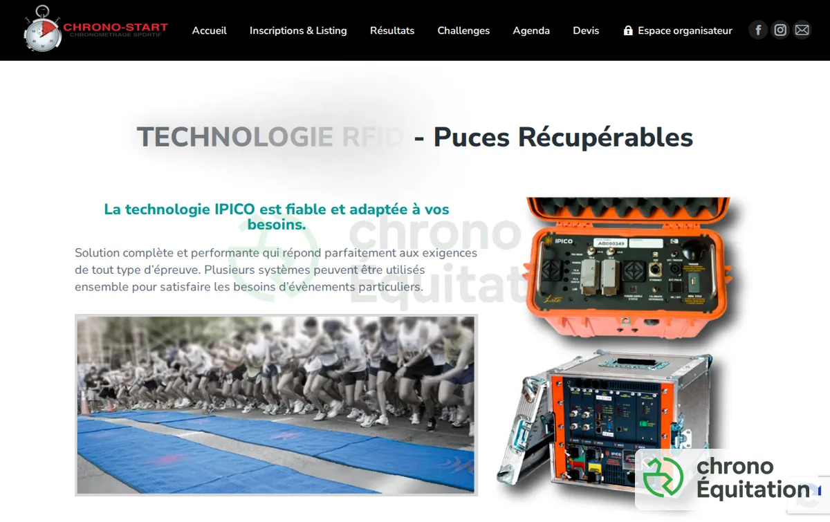 Capture : Nos Solutions de chronométrage - Chrono-Start inscription et chronométrage